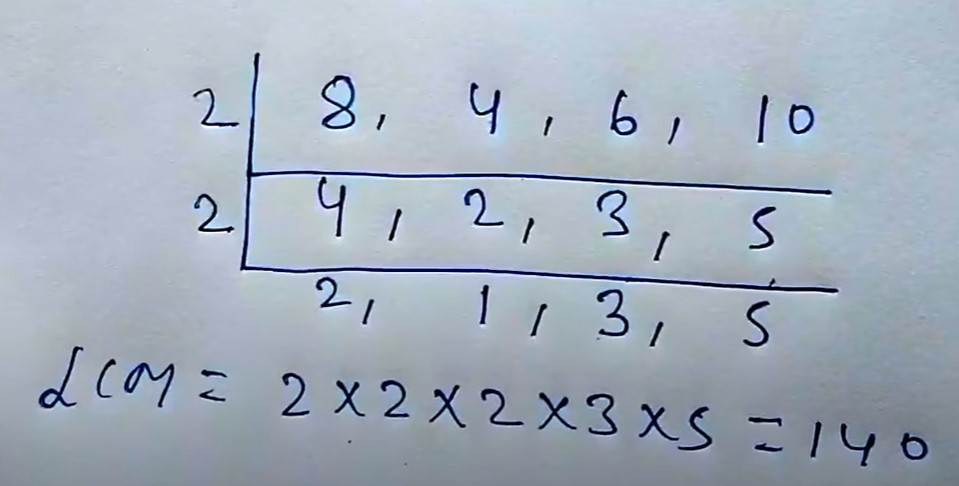 Example of Lcm Least Common Multiple calculation